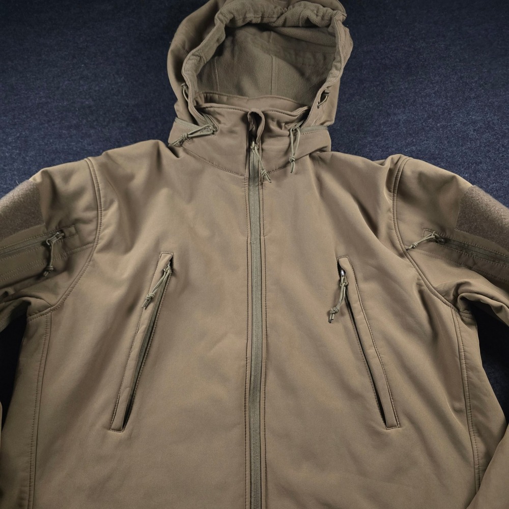 Rothco Tactical Hooded Soft Shell Jacket Coyote Brown Fleece Military Men's XL - Picture 10 of 16